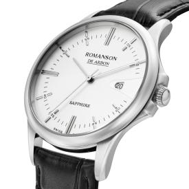 [로만손] 드아르본 슬릭 데이트 가죽시계 (RWCBMM5A1000WHWH0)