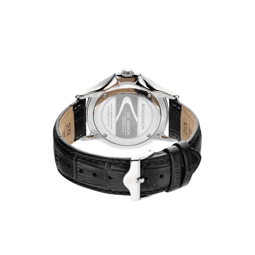 [로만손] 드아르본 슬릭 데이트 가죽시계 (RWCBMM5A1000WHWH0)