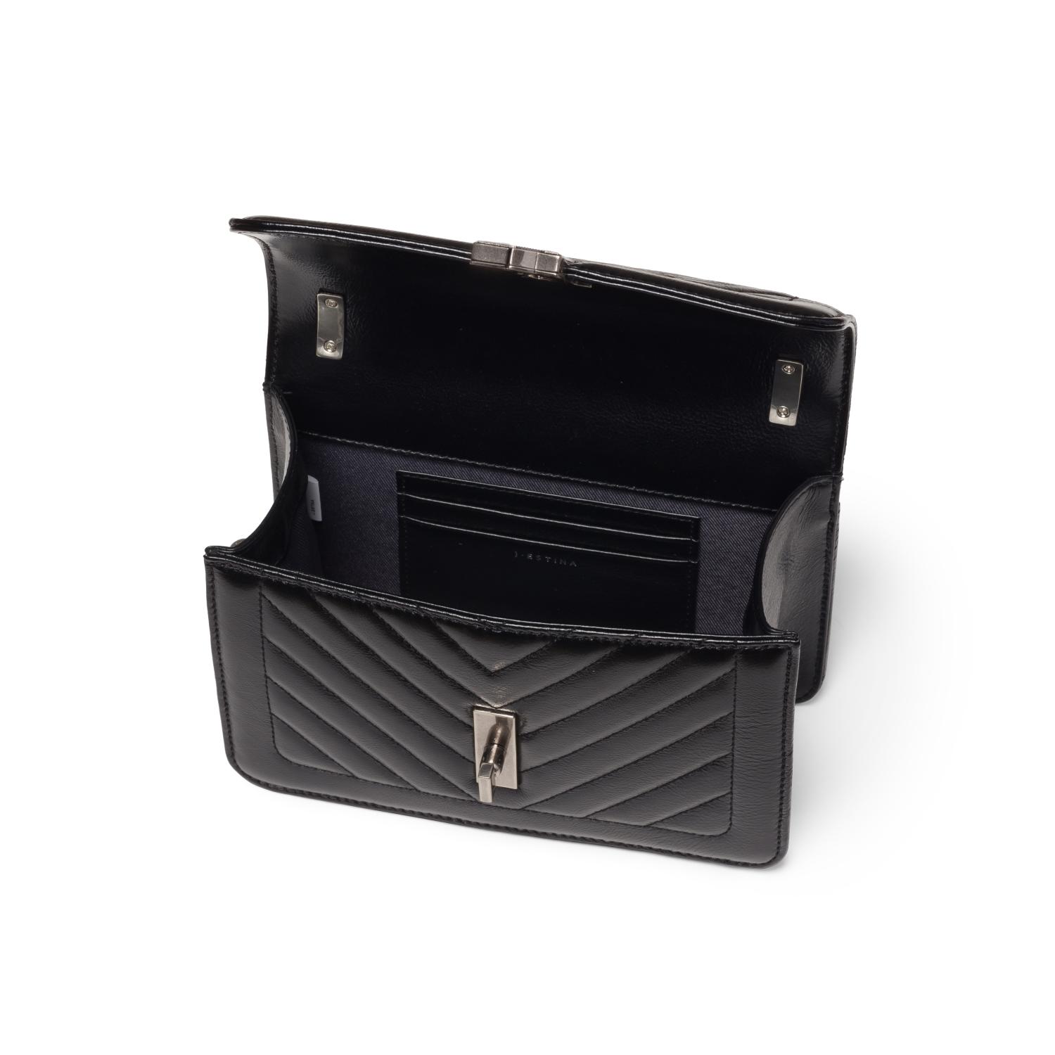 JOELLE QUILTING SM 체인 숄더 BK (JHNCHA0BS700BK010)