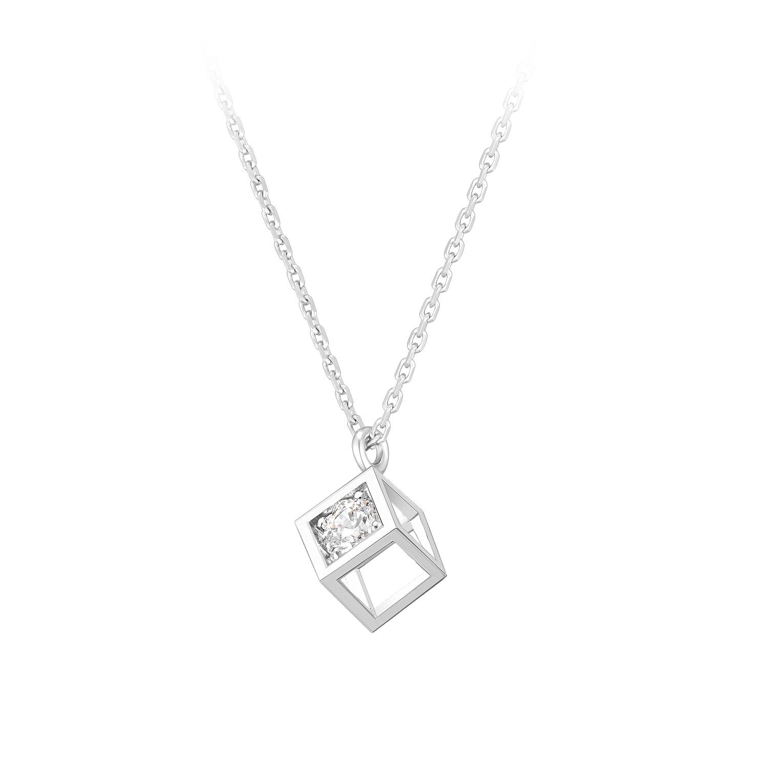 [공식몰 단독] MARIEBEL 14K 큐브 다이아 목걸이 (JJMBND0BF471W4420)
