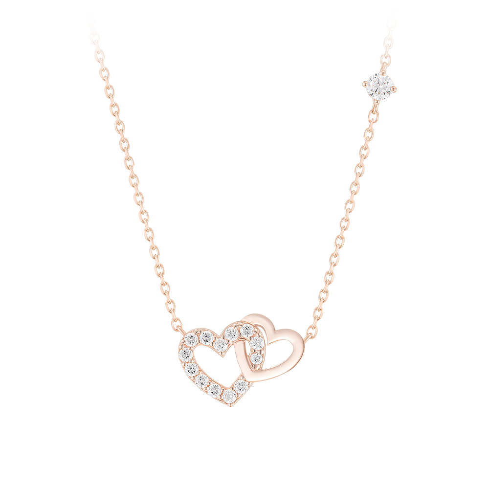 DOUBLE HEART 목걸이 (JJLJNQ1BS308SR420)