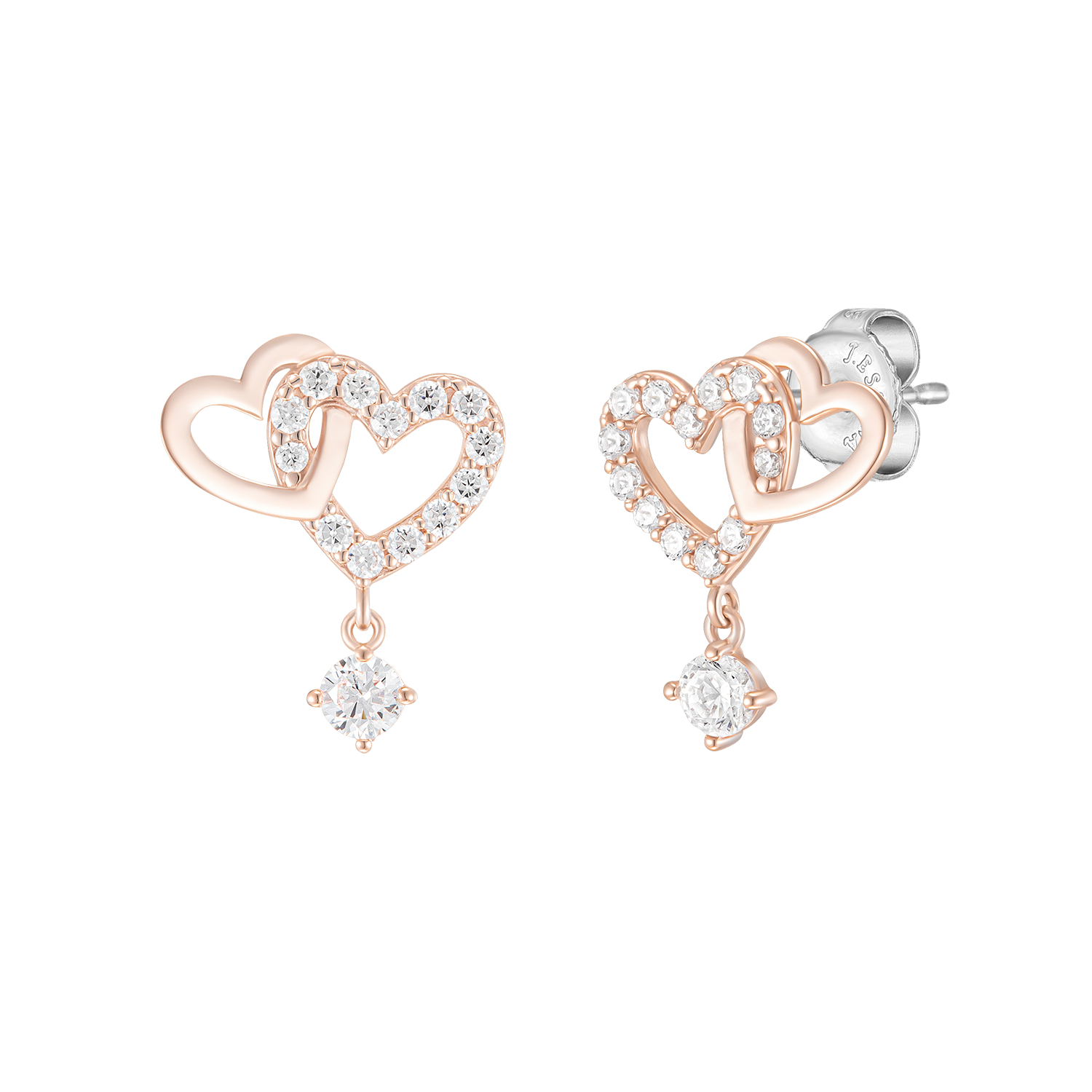 DOUBLE HEART 귀걸이 (JJLJEQ1BS308SR000)