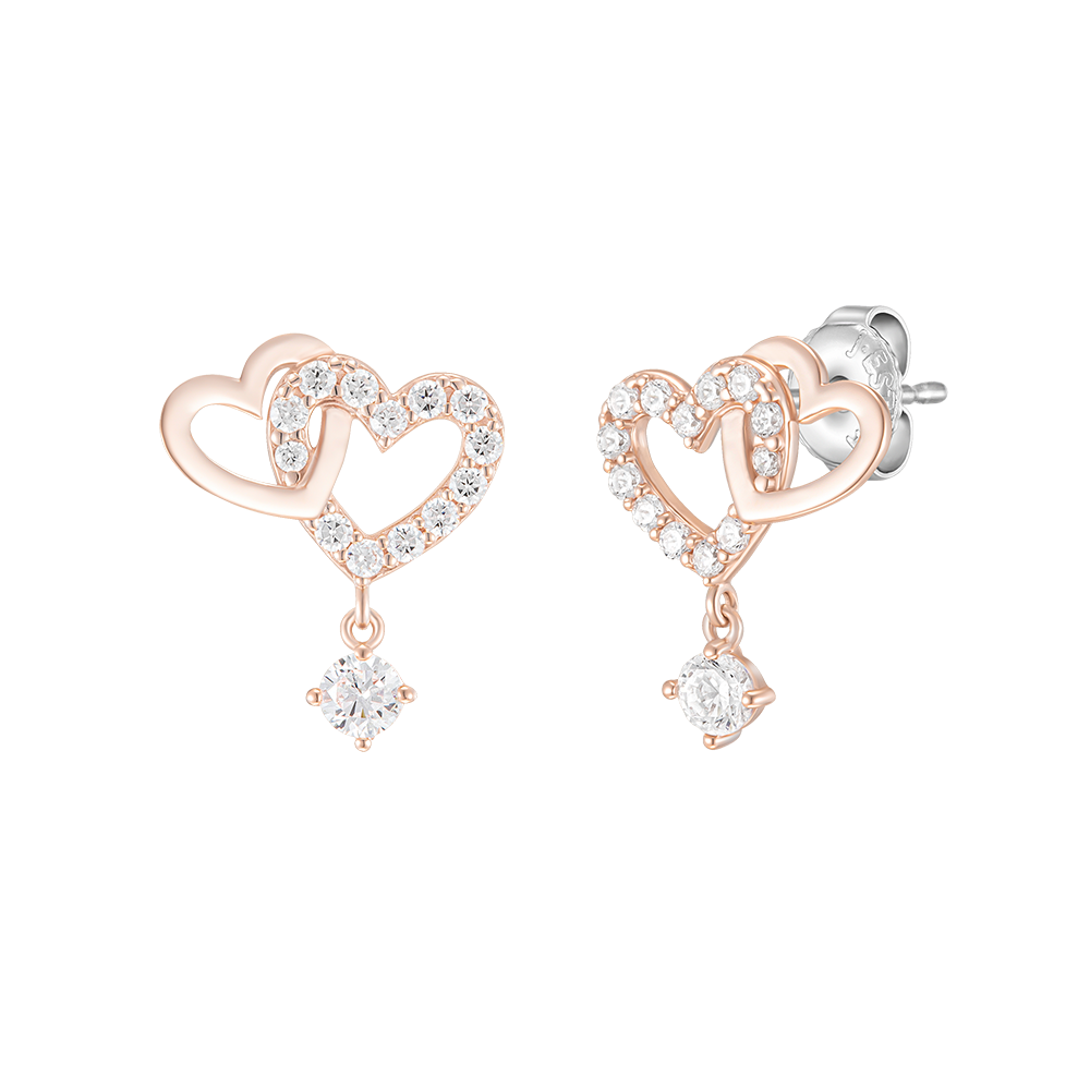 DOUBLE HEART 귀걸이 (JJLJEQ1BS308SR000)
