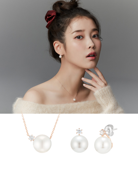 [아이유 PICK] 레이디펄 목걸이+귀걸이 세트 (SET-J0-1083)