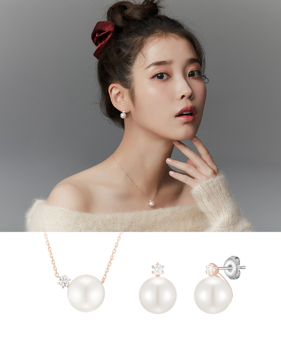 [아이유 PICK] 레이디펄 목걸이+귀걸이 세트 (SET-J0-1083)