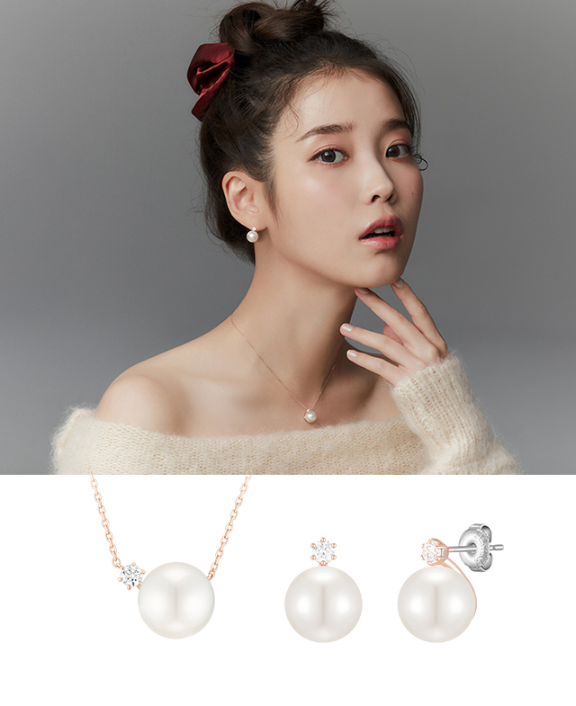 [아이유 PICK] 레이디펄 목걸이+귀걸이 세트 (SET-J0-1083)