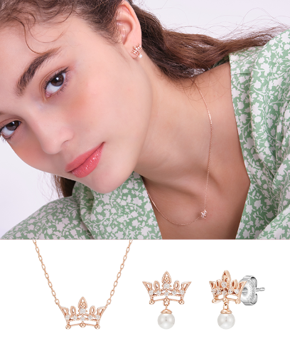 TIARA 목걸이+귀걸이 세트 (SET-J0-0328)
