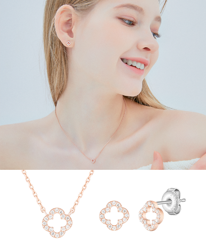 J.CLOVER 목걸이+귀걸이 세트 (SET-J0-0330)