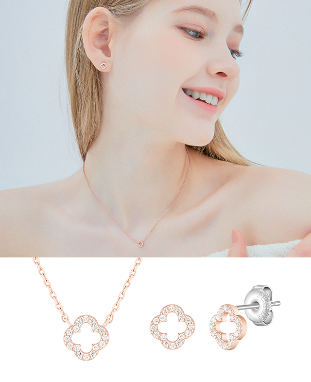 J.CLOVER 목걸이+귀걸이 세트 (SET-J0-0330)