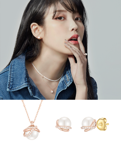 [아이유 PICK] WAVE PERLINA 14K 목걸이+귀걸이 세트 (SET-J0-0507)