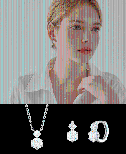 [아이유 PICK] WHITEMOND 목걸이+귀걸이 세트 (SET-J0-0104)