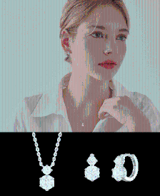 [아이유 PICK] WHITEMOND 목걸이+귀걸이 세트 (SET-J0-0104)