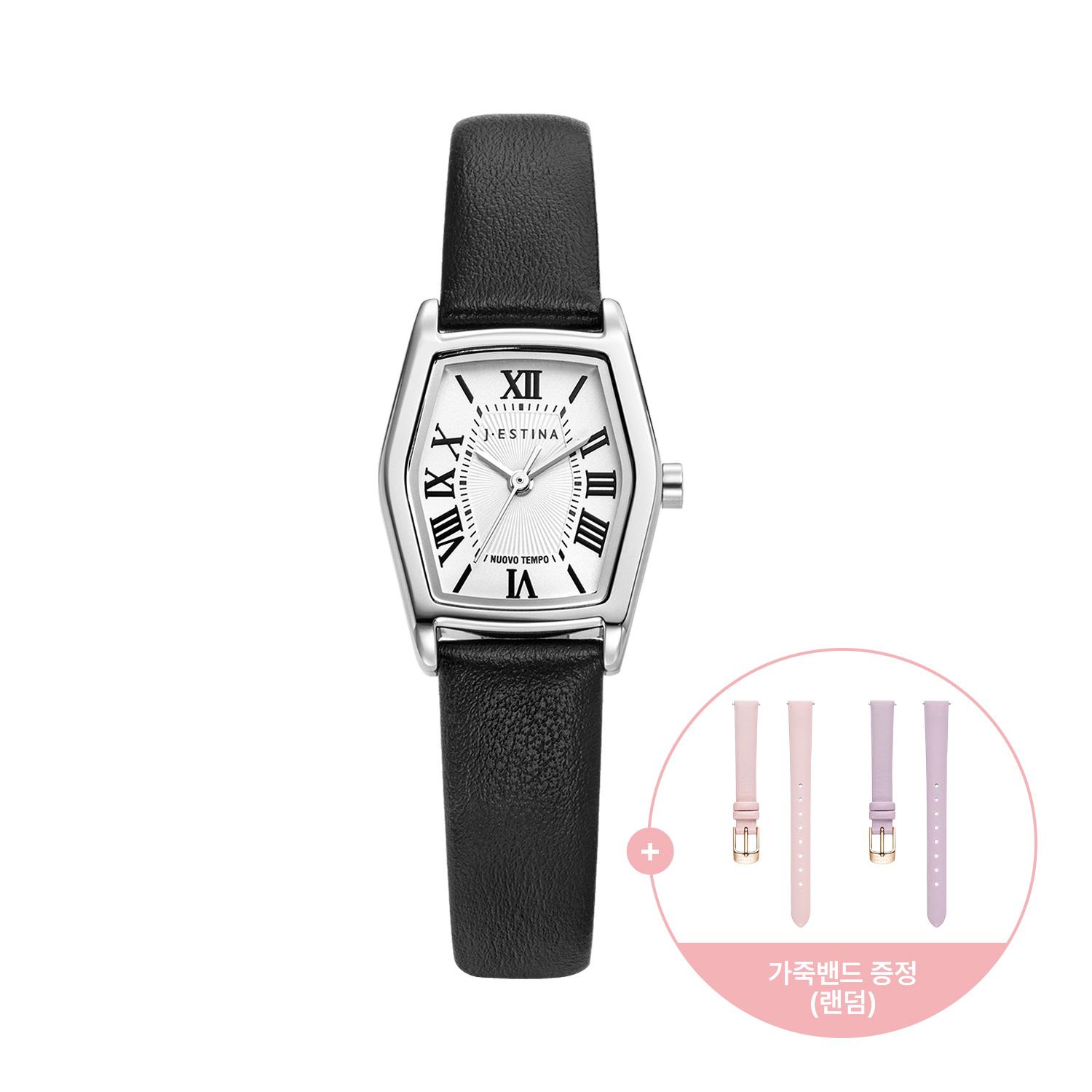[아이유 PICK][밴드증정] NUOVO TEMPO 가죽 시계 (JWT2LE3BS205WHBK0)