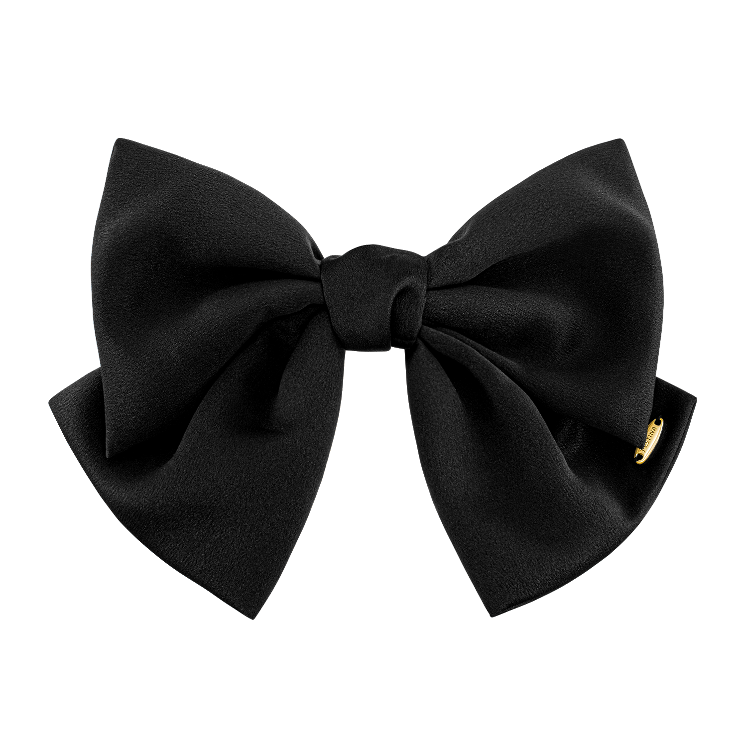 [아이유 PICK] LALA J 새틴 리본 헤어핀 - 블랙 (JALJHP3BS802FA000)