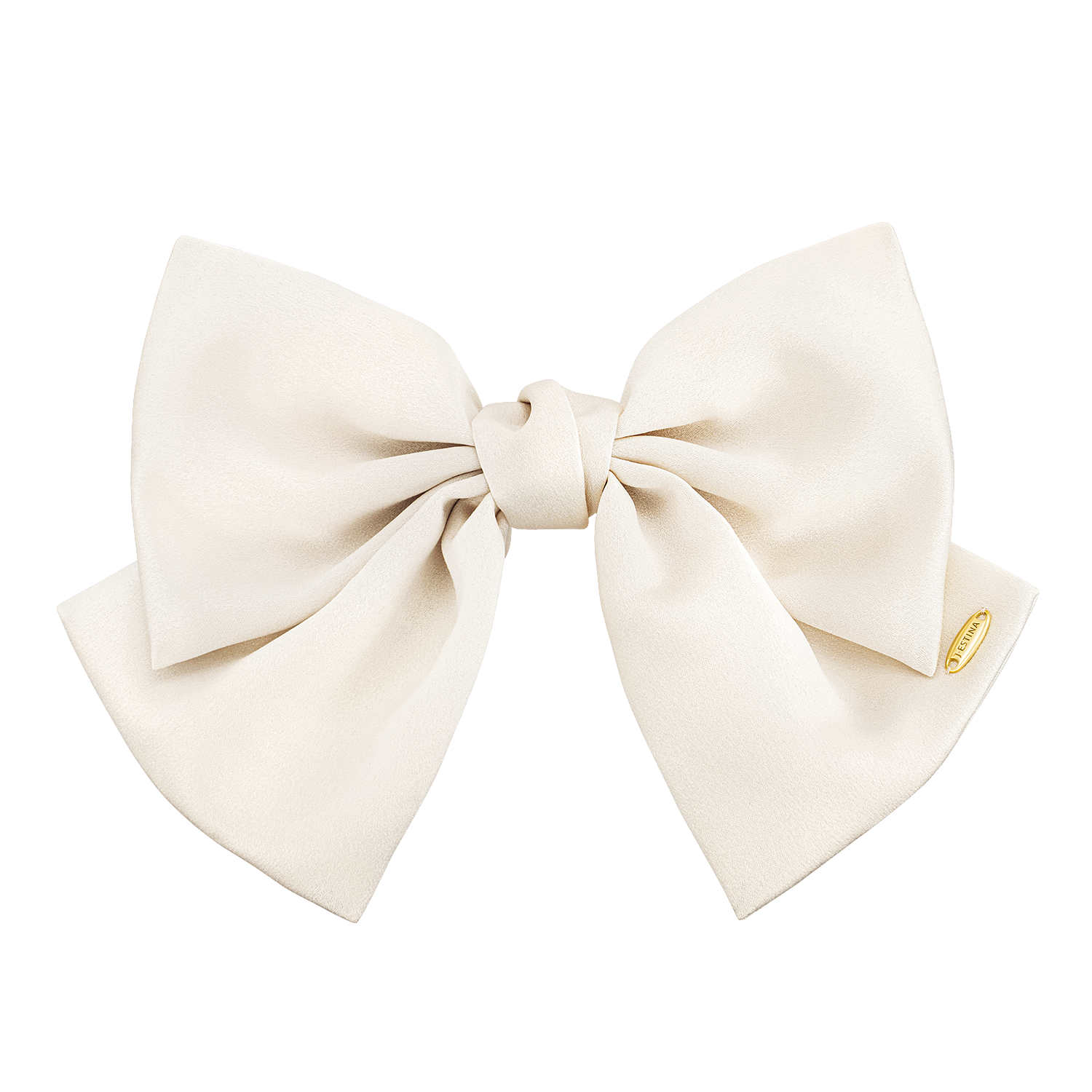 LALA J 새틴 리본 헤어핀 - 화이트 (JALJHP3BS803FA000)