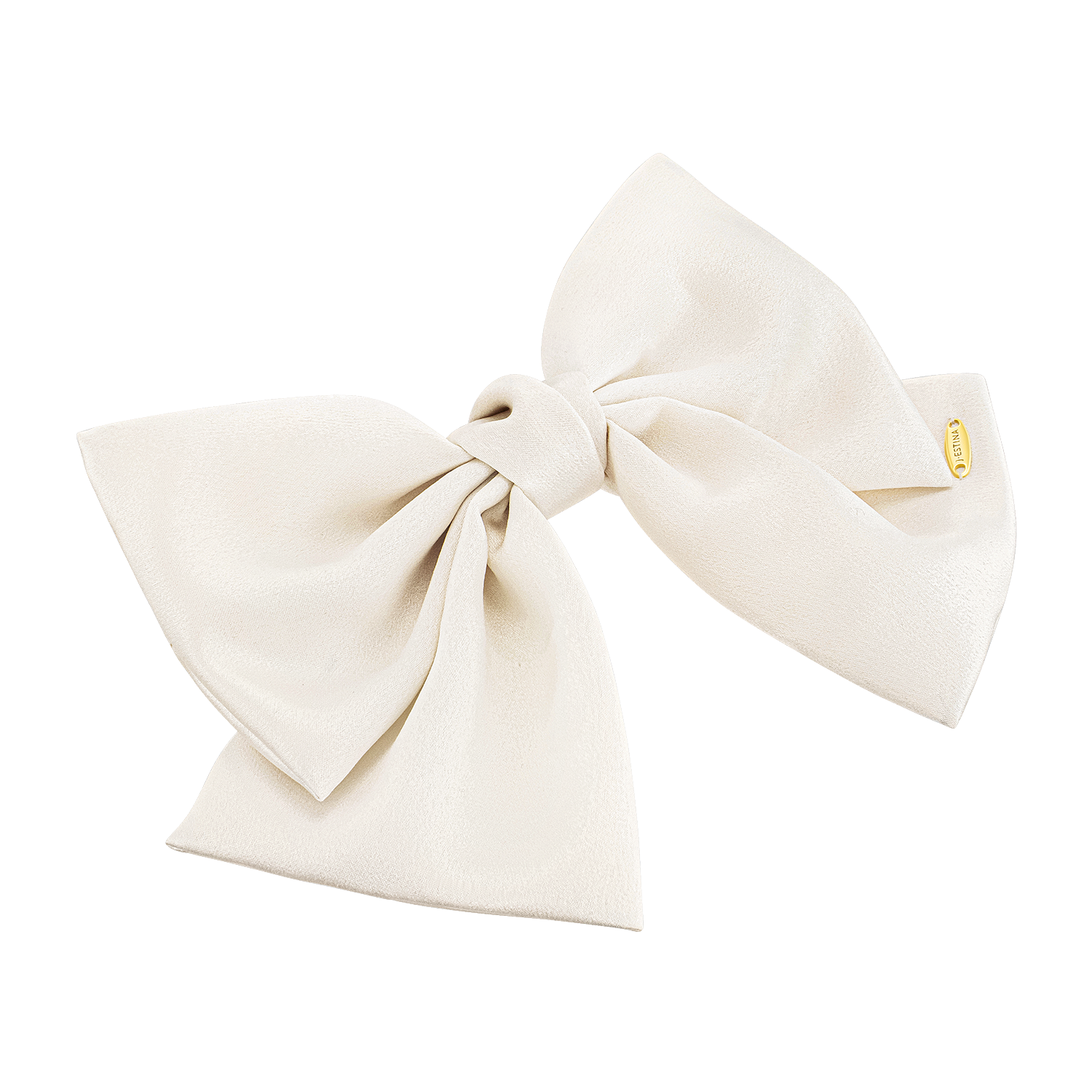 LALA J 새틴 리본 헤어핀 - 화이트 (JALJHP3BS803FA000)