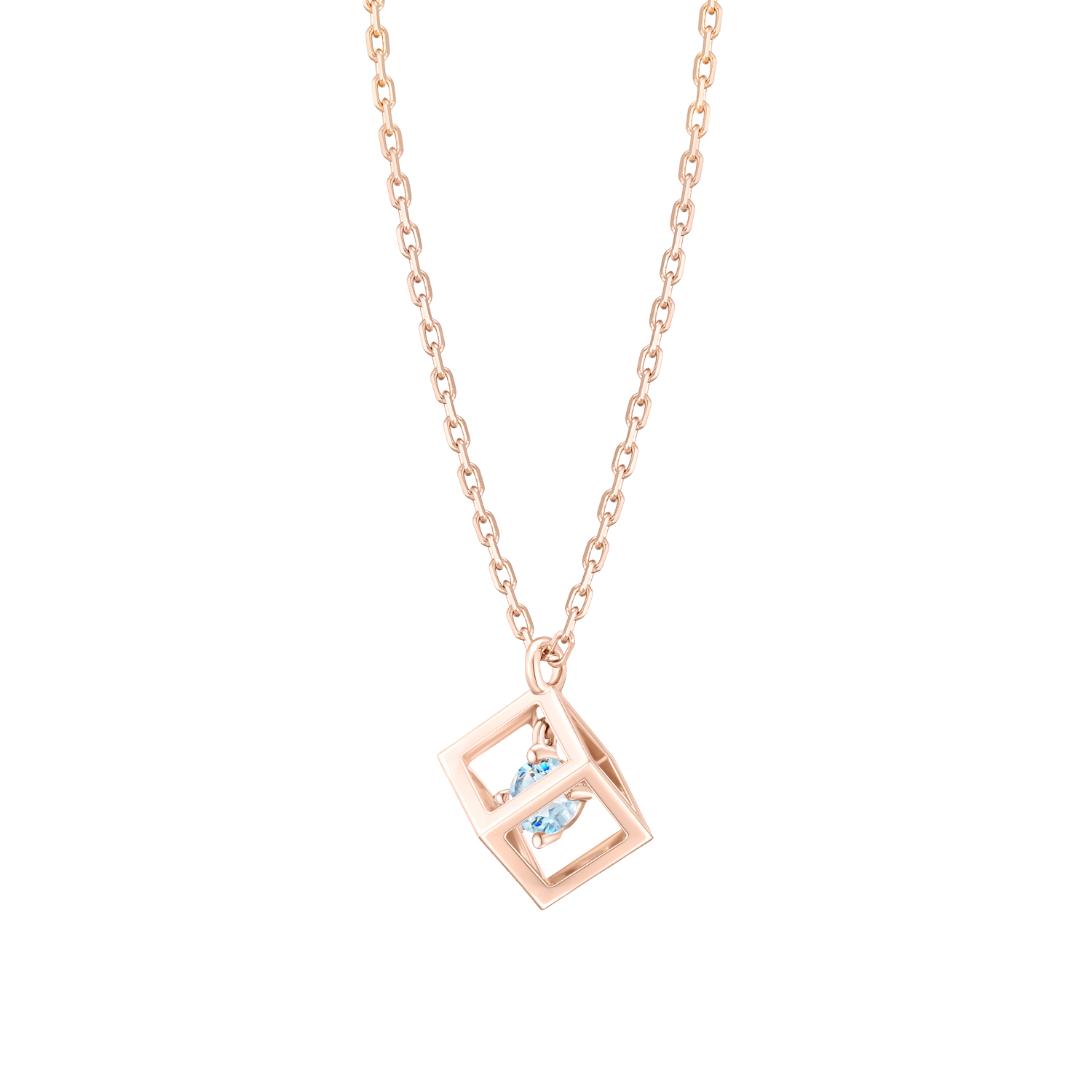 [더블쿠폰] J CUBE 탄생석 3월 목걸이 (JJLJNQ2BF353SR420)