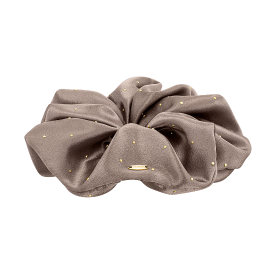LALA J 새틴 도트 헤어 스크런치 - 헤이즐넛 베이지 (JALJHS3BF828FA000)