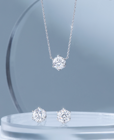 WHITEMOND 1캐럿 목걸이+귀걸이 세트 (SET-J0-0106)