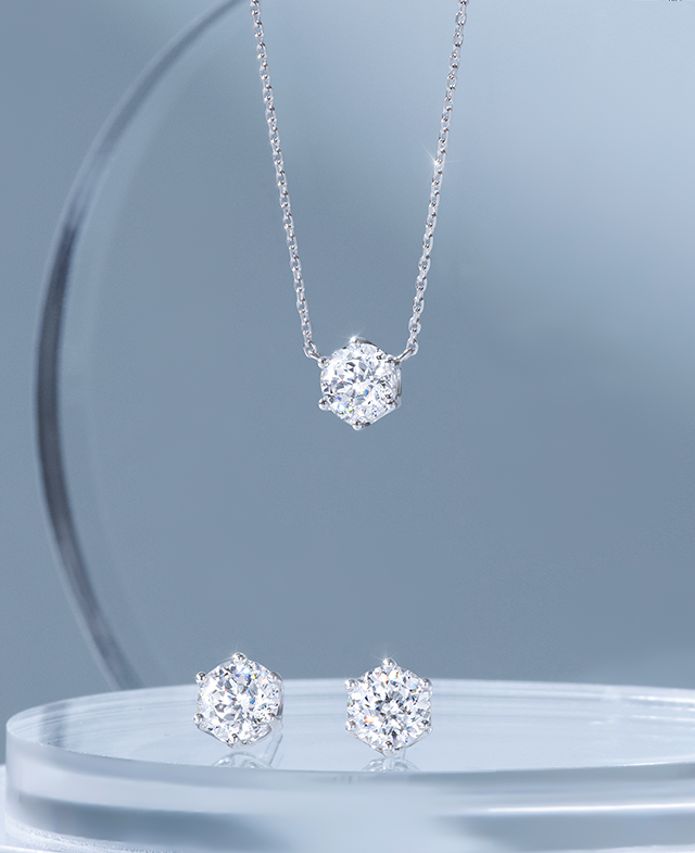 WHITEMOND 1캐럿 목걸이+귀걸이 세트 (SET-J0-0106)