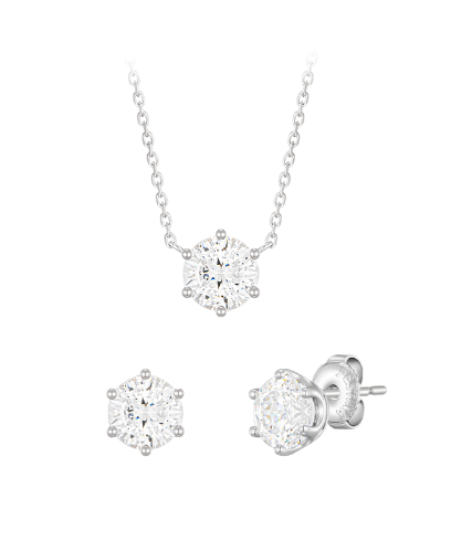 WHITEMOND 1캐럿 목걸이+귀걸이 세트 (SET-J0-0106)