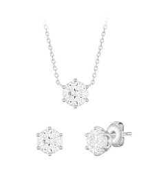WHITEMOND 1캐럿 목걸이+귀걸이 세트 (SET-J0-0106)