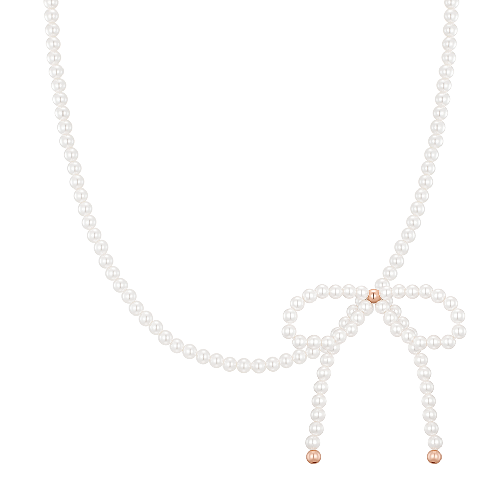 마리엘 리본 진주 비드목걸이 (JJLJNI4BS356SR420)