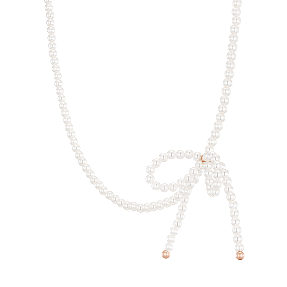 마리엘 리본 진주 비드목걸이 (JJLJNI4BS356SR420)