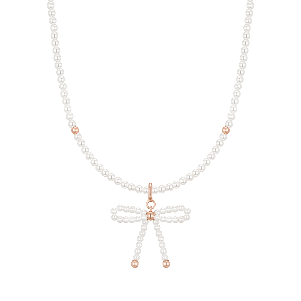 마리엘 리본 진주 비드목걸이+펜던트 세트 (SET-J0-0908)