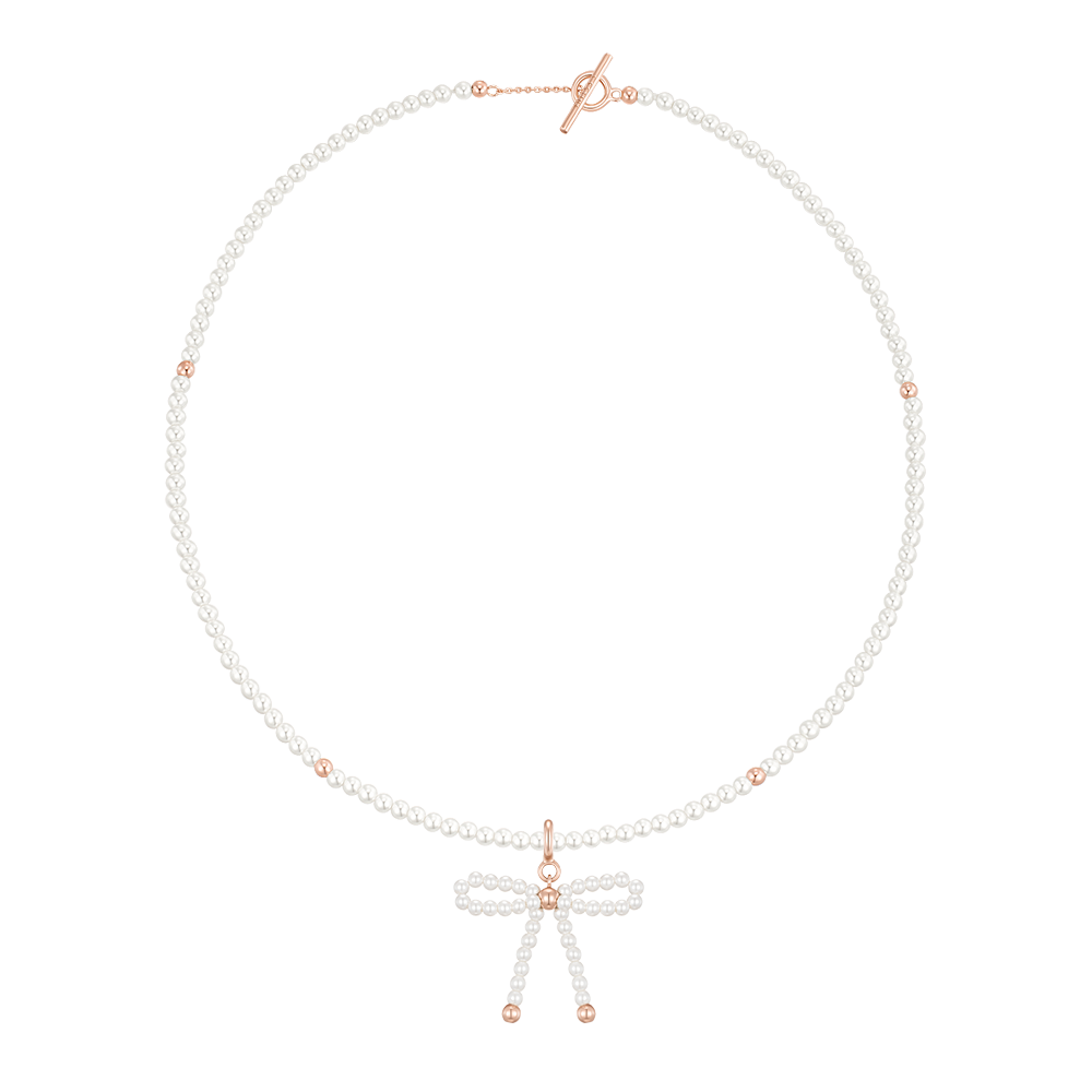 마리엘 리본 진주 비드목걸이+펜던트 세트 (SET-J0-0908)