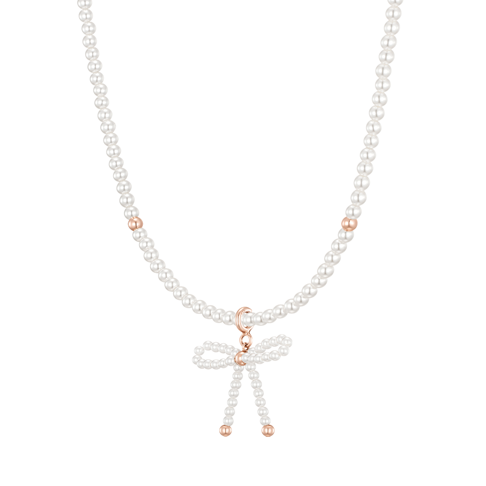 마리엘 리본 진주 비드목걸이+펜던트 세트 (SET-J0-0908)