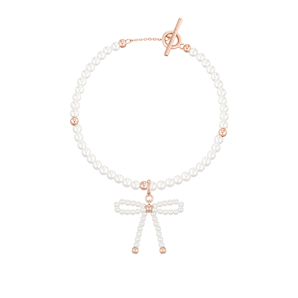 마리엘 리본 진주 비드팔찌+펜던트 세트 (SET-J0-0909)