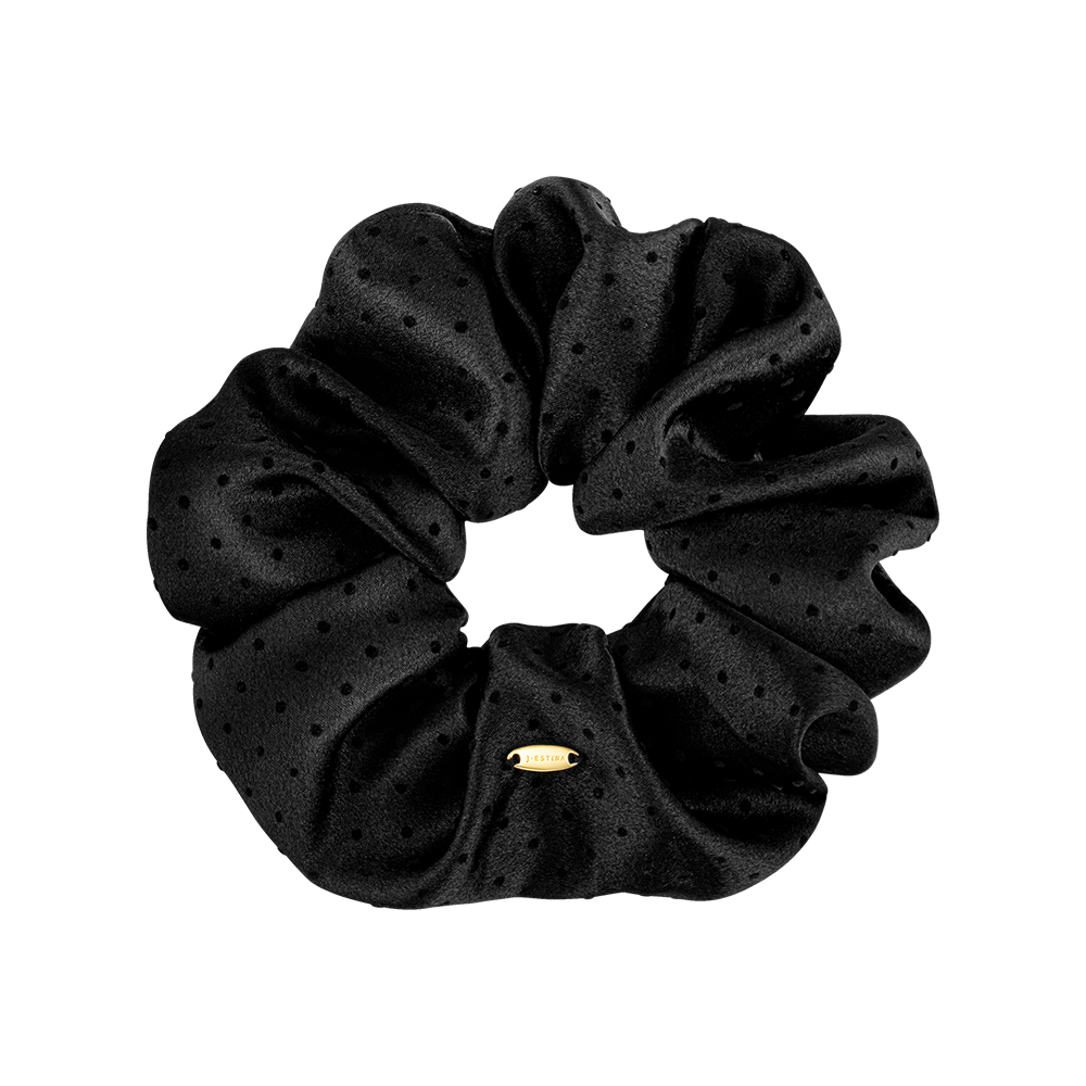 LALA J 새틴 도트 헤어 스크런치 (JALJHS4BS835FABK0)
