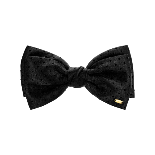 LALA J 새틴 도트 리본 헤어핀 (JALJHP4BS836FABK0)