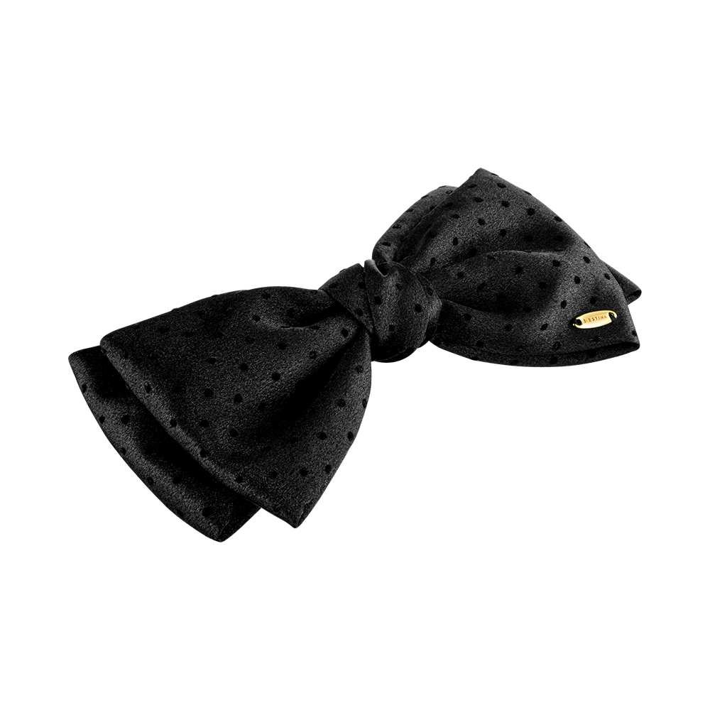 LALA J 새틴 도트 리본 헤어핀 (JALJHP4BS836FABK0)