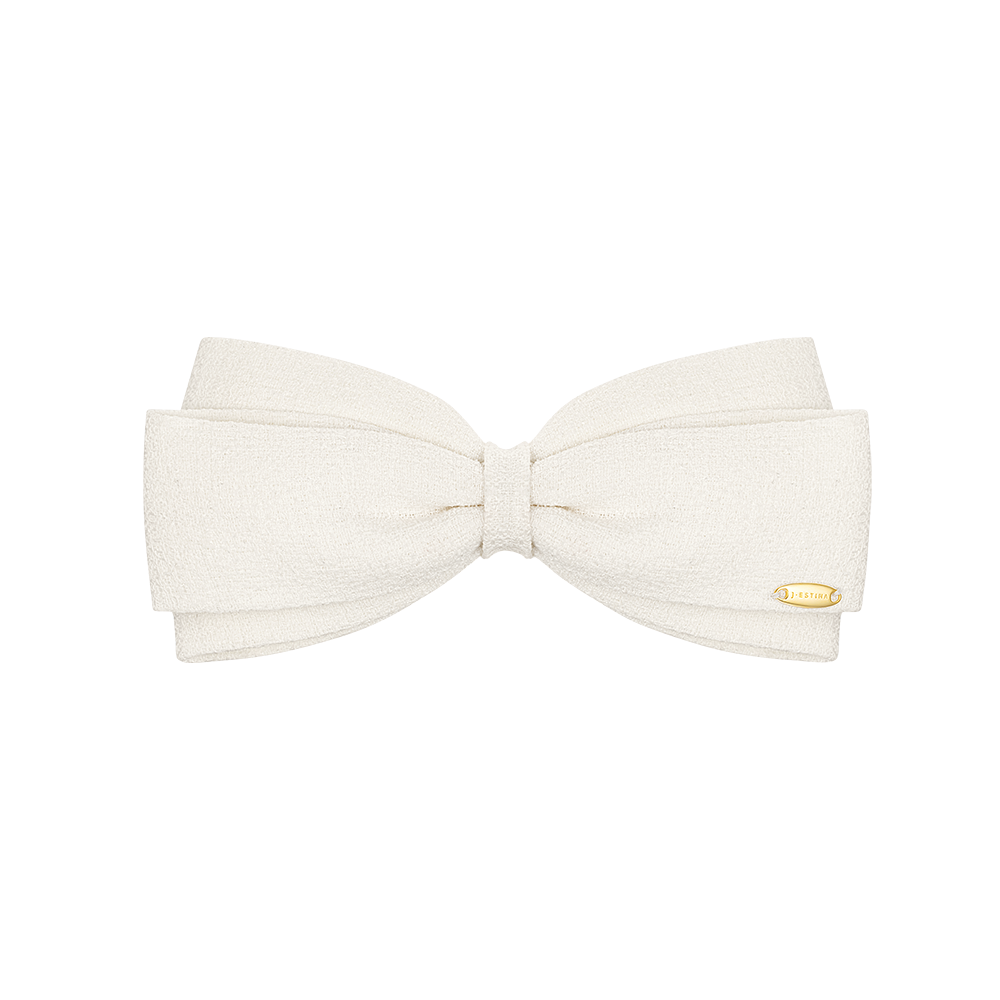 LALA J 트위드 리본 헤어핀 - 화이트 (JALJHP4BS837FAWH0)