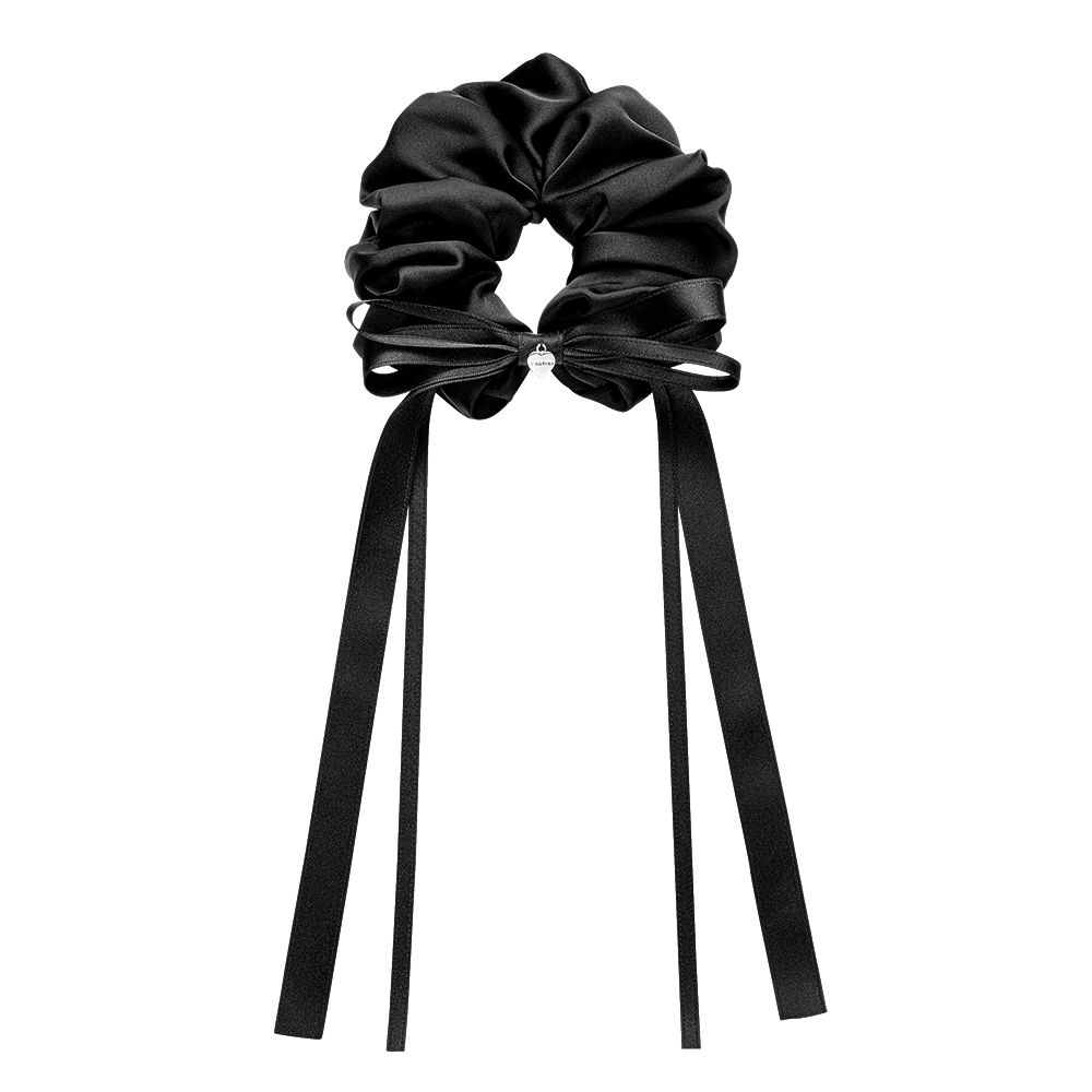 LALA J 새틴 리본 헤어 스크런치 (JALJHS4BS840FABK0)
