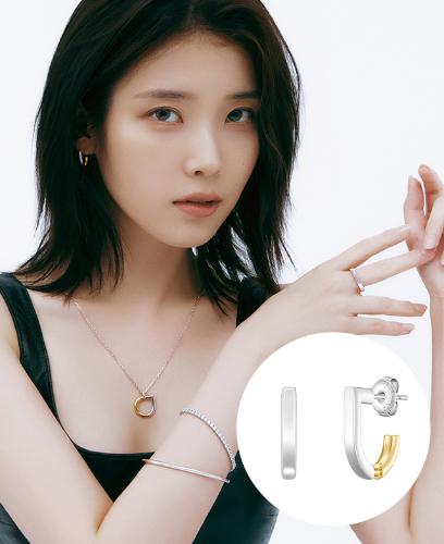 [아이유 PICK] UNIS 투톤 귀걸이 (JJUNE04BS500SC000)