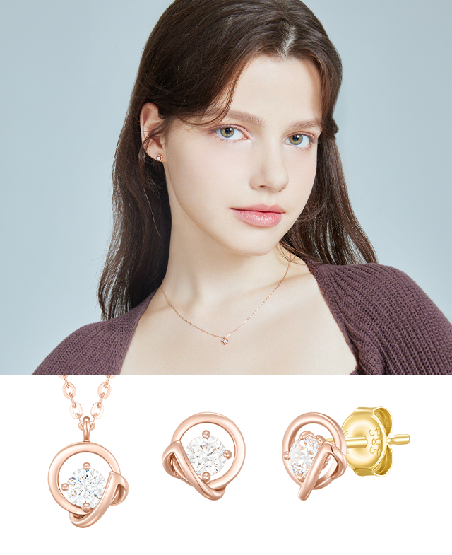 ETER 14K 목걸이+귀걸이 세트 (SET-J0-0426)