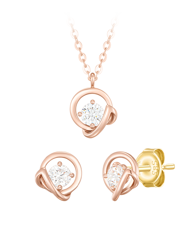 ETER 14K 목걸이+귀걸이 세트 (SET-J0-0426)