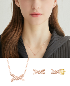 J.Fenella 리본 14K 목걸이+귀걸이 세트 (SET-J0-0428)