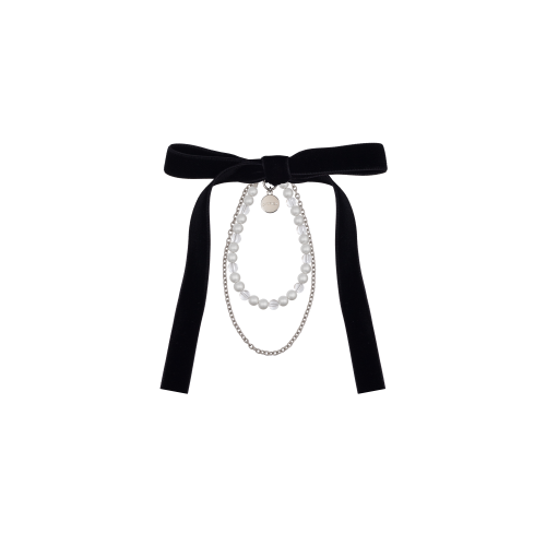 JOELLE 리본 레이어드 체인 BK (JEACEA4BF140BK360)