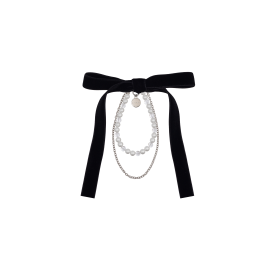 JOELLE 리본 레이어드 체인 BK (JEACEA4BF140BK360)