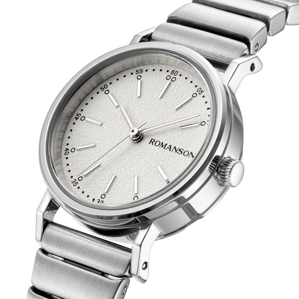 [로만손] R 미니멀 저소음 메탈시계 (RWRMLL4BS005WHWH0)