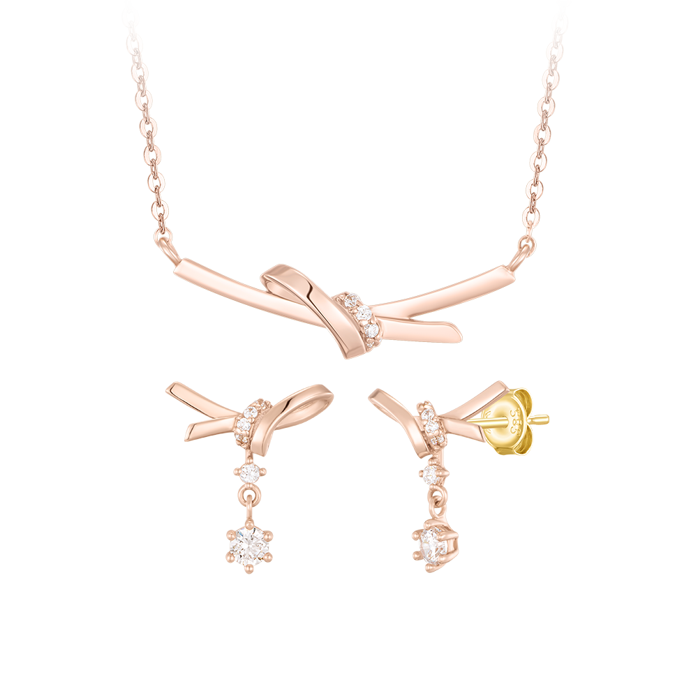 [아이유 PICK] HERBOW 14K 목걸이+귀걸이 세트 (SET-J0-1203)