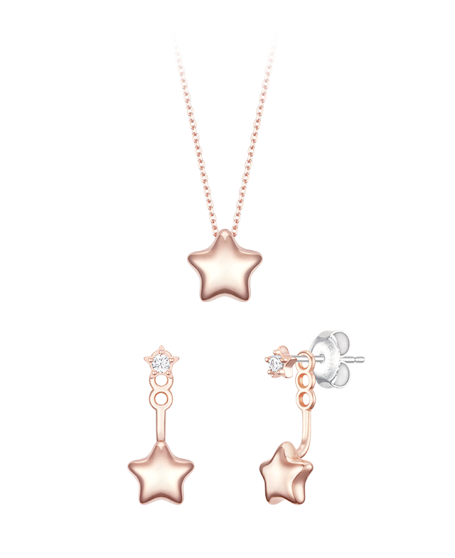 LALA J 별 목걸이+귀걸이 세트 (SET-J0-0113)