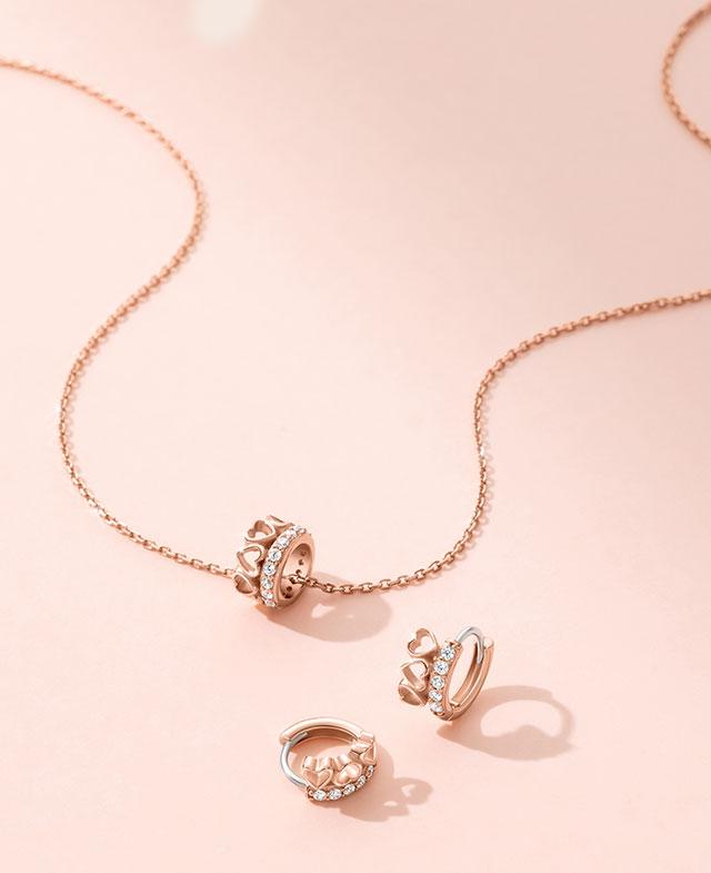 [아이유 PICK] LALA J HEART 목걸이+귀걸이 세트 (SET-J0-0207)