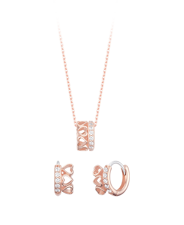 [아이유 PICK] LALA J HEART 목걸이+귀걸이 세트 (SET-J0-0207)