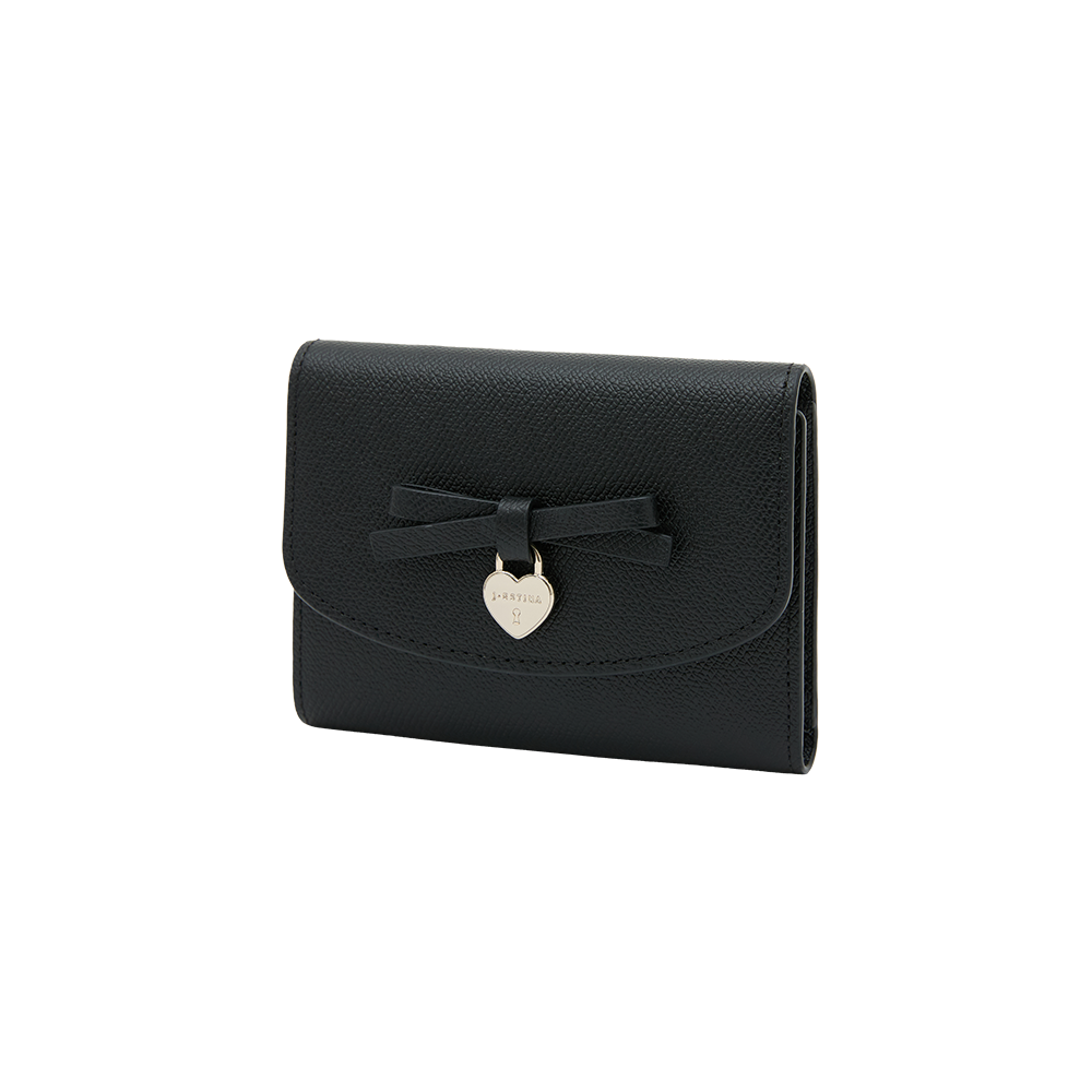 JANE 리본 3단 미니 반지갑 BK (JSNCSC6BS747BK010)