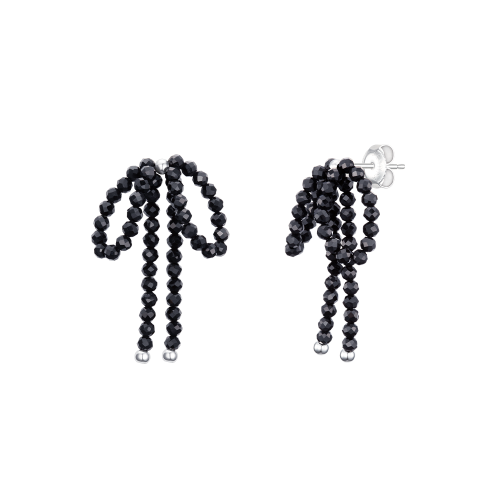 STELLA 리본 블랙 비드귀걸이 (JJLJEZ4BF390BR000)